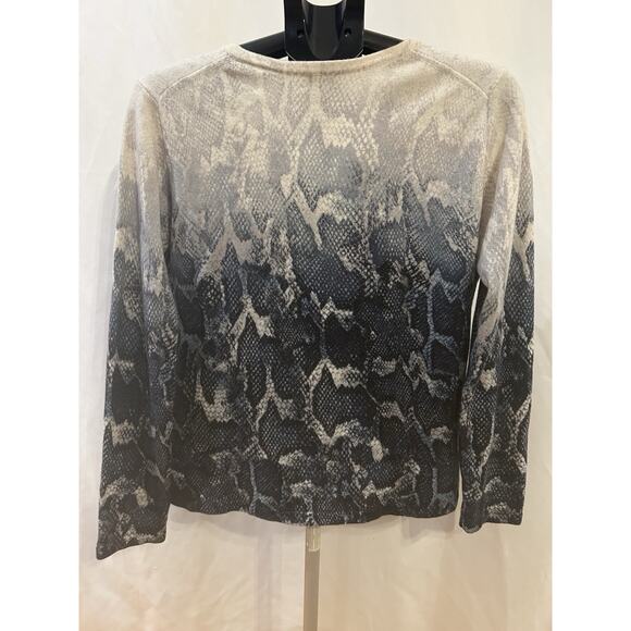 Kinross Cashmere Snake Skin Cashmere Button Up Cardigan size L - Picture 2 of 3